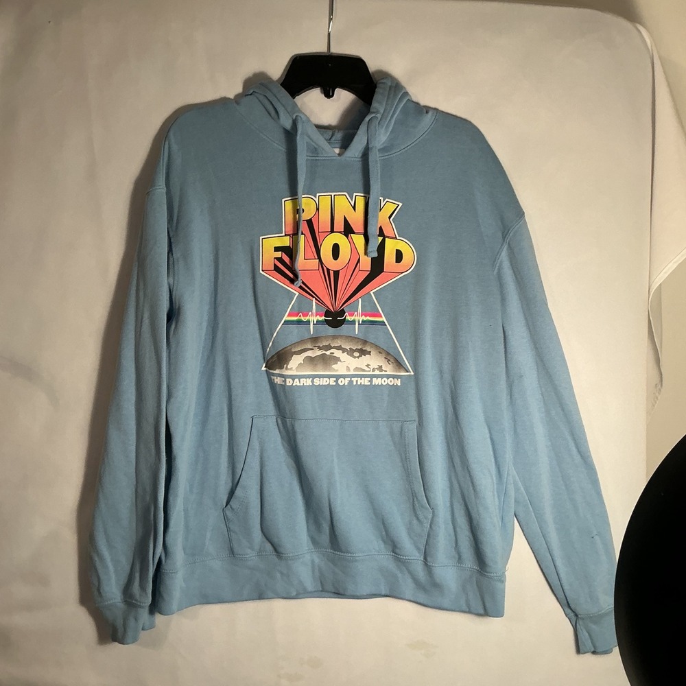 Pink Floyd Dark Side of the Moon Graphic Hoodie Blue Rock Band Sweatshirt - Picture 12 of 16